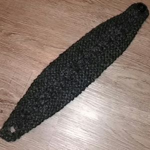 Earwarmer Headband - handmade knit black wool